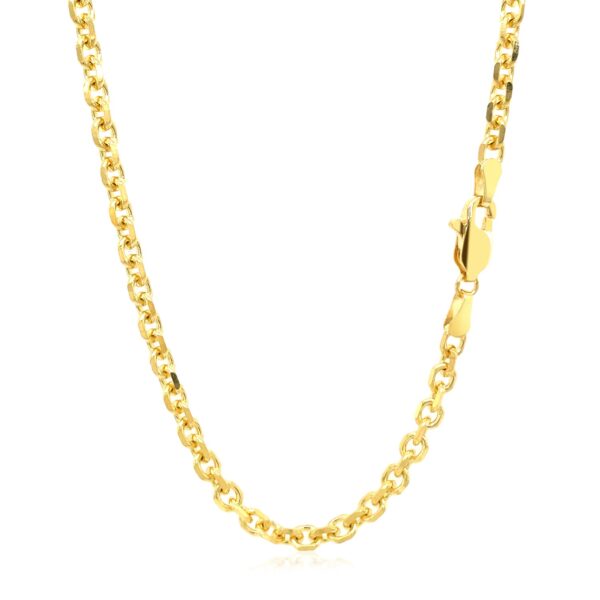 4.0mm 14k Yellow Gold Diamond Cut Cable Link Chain - Image 3