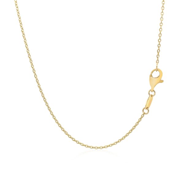 14k Yellow Gold 17 inch Necklace with Polished Ring Pendant - Image 2