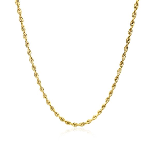 2.5mm 10k Yellow Gold Solid Diamond Cut Rope Chain - Image 2