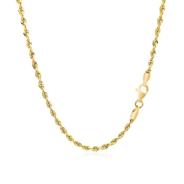 2.5mm 10k Yellow Gold Solid Diamond Cut Rope Chain - Image 3