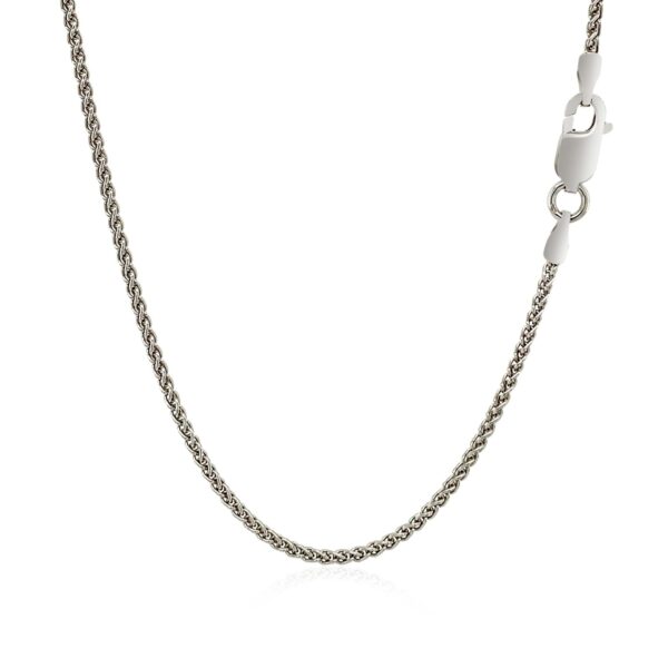 Sterling Silver Rhodium Plated Wheat Chain 1.3mm - Image 3