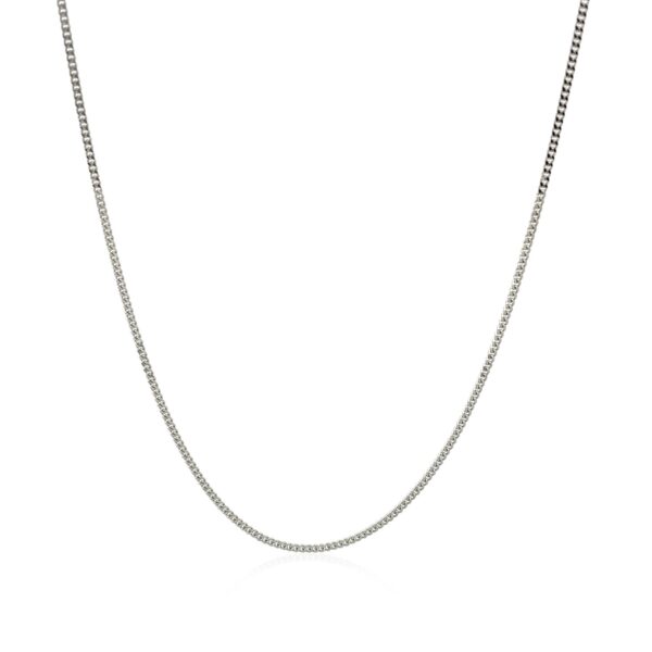 14k White Gold Gourmette Chain 1.0mm - Image 2