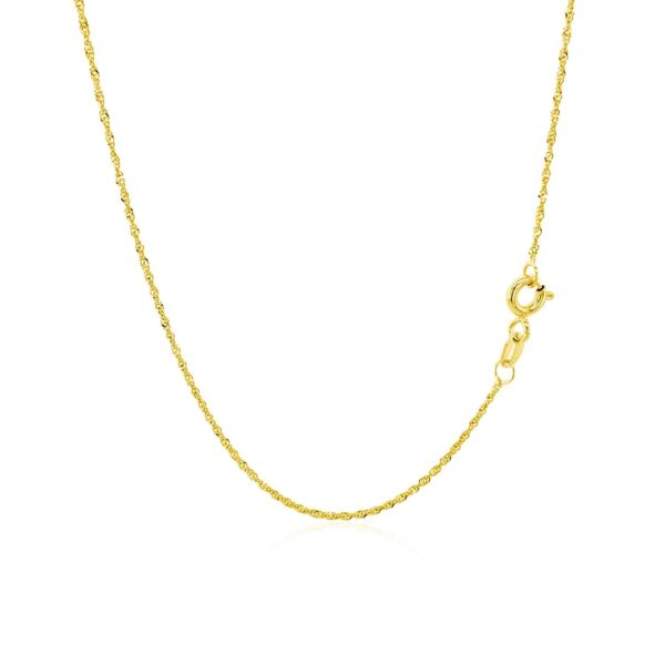 14k Yellow Gold Singapore Chain 1.0mm - Image 3