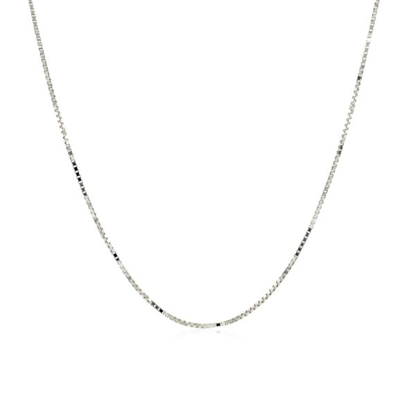 14k White Gold Adjustable Box Chain 0.7mm - Image 2