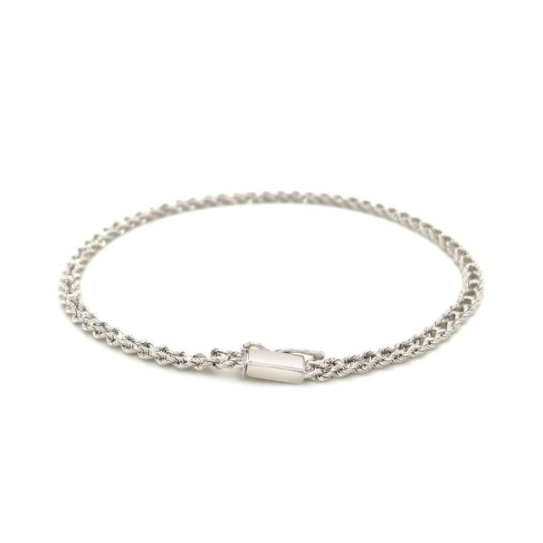 3.0 mm 14k White Gold Two Row Rope Bracelet - Image 2