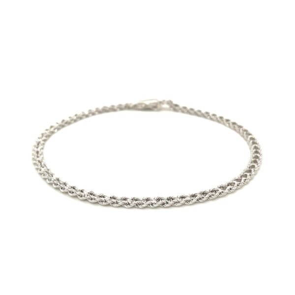 3.0 mm 14k White Gold Two Row Rope Bracelet - Image 3