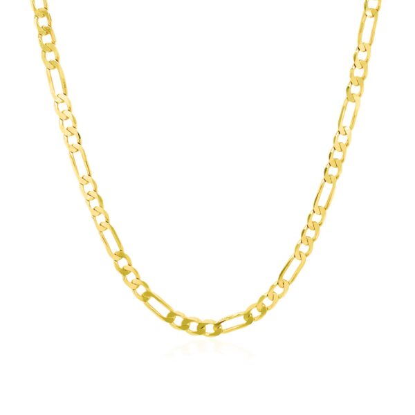 3.1mm 14k Yellow Gold Solid Figaro Chain - Image 2