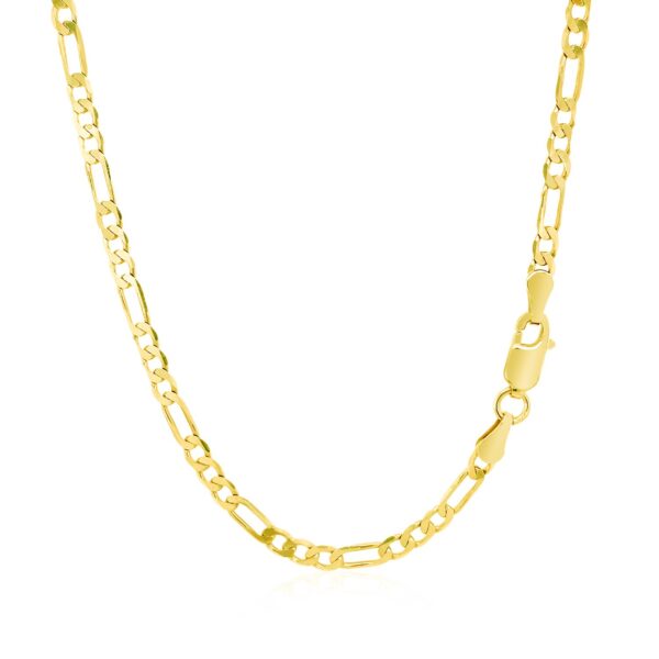 3.1mm 14k Yellow Gold Solid Figaro Chain - Image 3