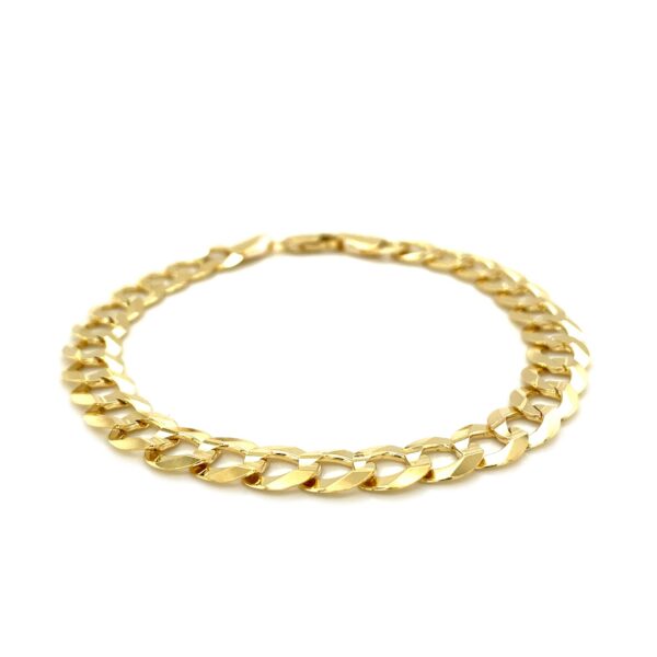 8.2mm 14k Yellow Gold Solid Curb Bracelet - Image 3