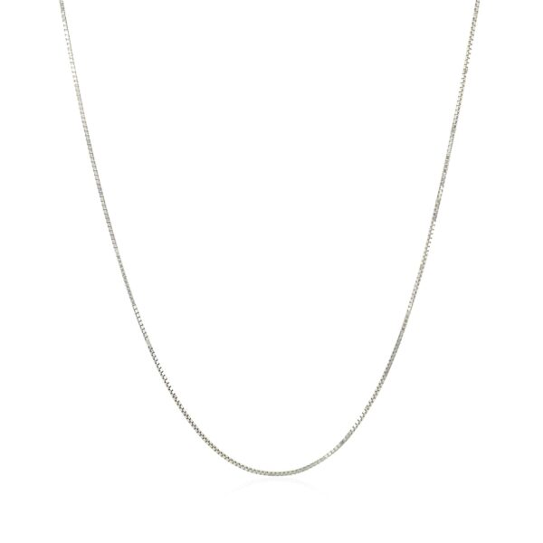 10k White Gold Classic Box Chain 0.6mm - Image 2