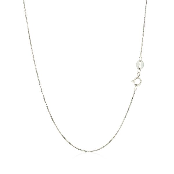 10k White Gold Classic Box Chain 0.6mm - Image 3