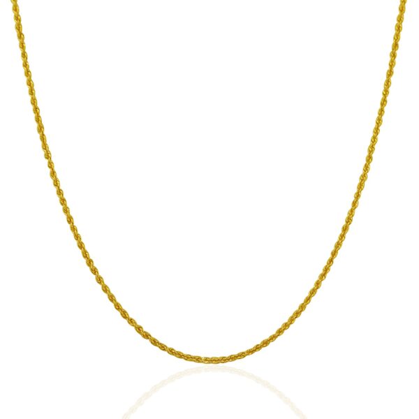 14k Yellow Gold Solid Rope Chain 1.25mm - Image 2