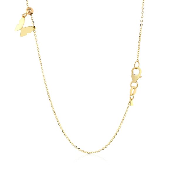 14k Yellow Gold 18 inch Necklace with Polished Butterfly Pendants - Image 3