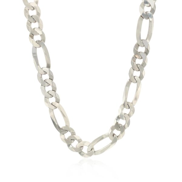 Sterling Silver Rhodium Plated Classic Figaro Chain 8.1mm - Image 2