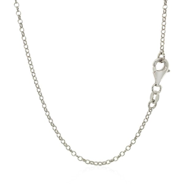 Sterling Silver 18 inch Leaf Motif Chain Necklace - Image 3