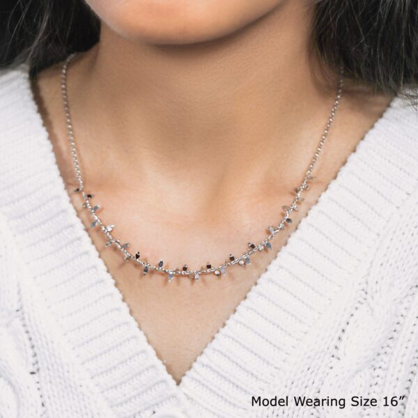 Sterling Silver 18 inch Leaf Motif Chain Necklace - Image 4