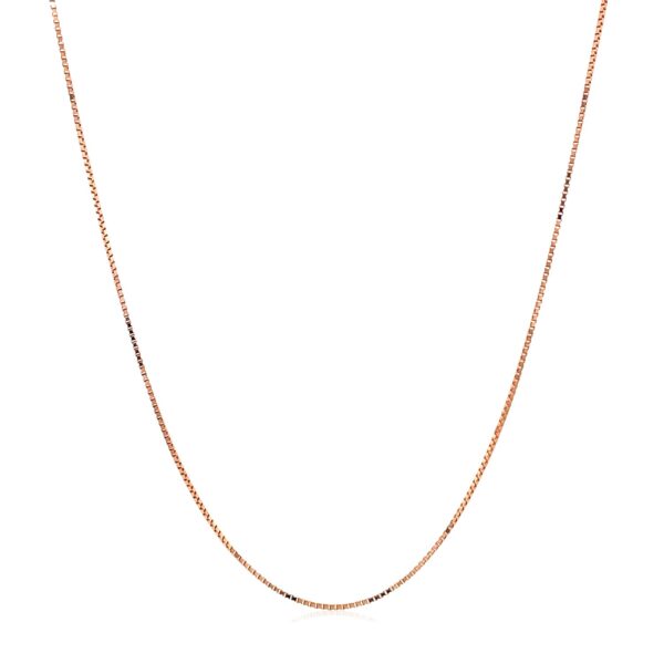 Double Extendable Box Chain in 14k Rose Gold (0.6mm) - Image 2