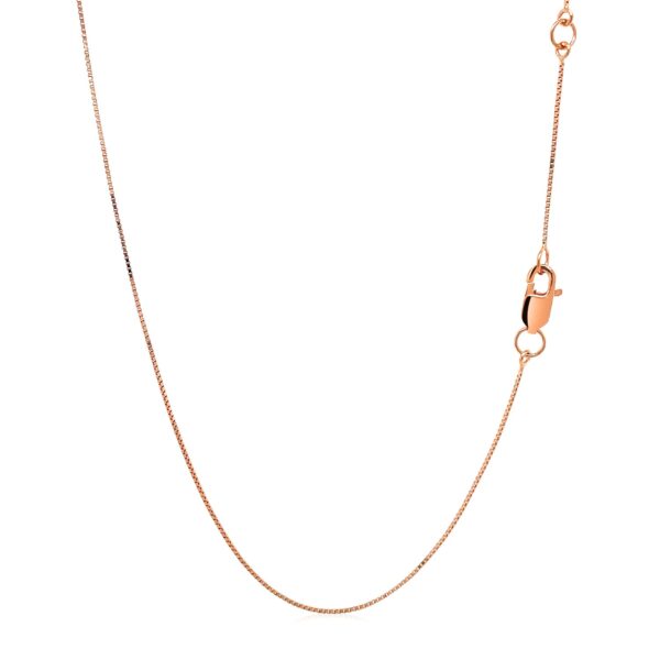 Double Extendable Box Chain in 14k Rose Gold (0.6mm) - Image 3