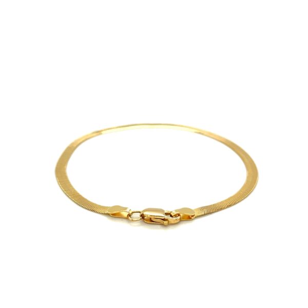 Imperial Herringbone Bracelet in 10k Yellow Gold (2.8 mm) - Image 3