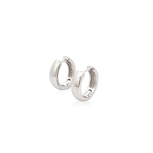 Sterling Silver Polished Hoop Earrings - Image 2