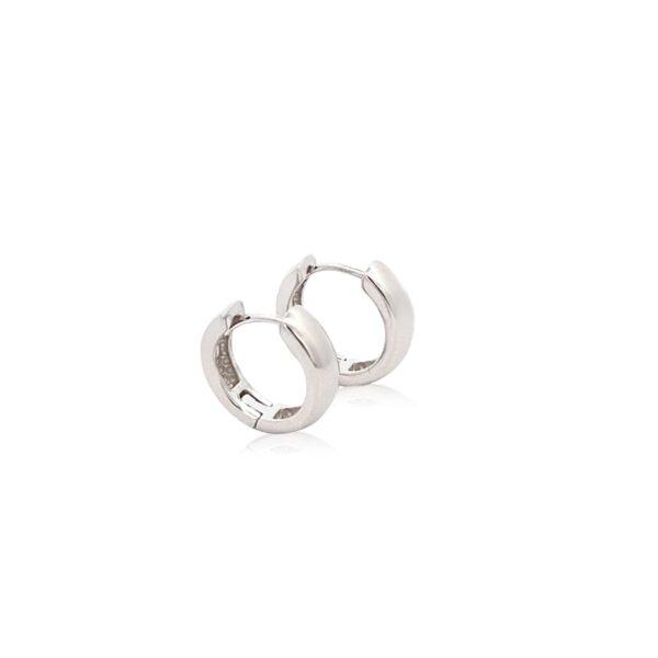 Sterling Silver Polished Hoop Earrings - Image 3