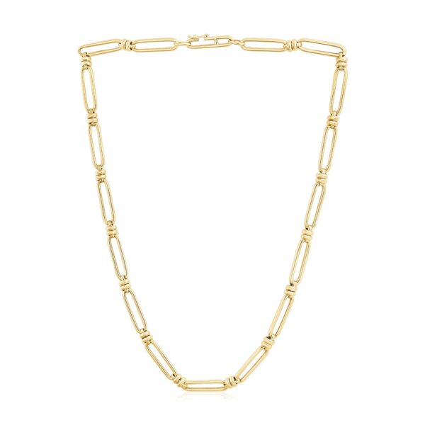 14k Yellow Gold High Polish Paperclip Double Bar Link Chain - Image 2