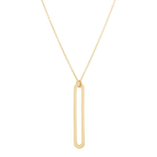 14k Yellow Gold High Polish Single Paperclip Link Necklace