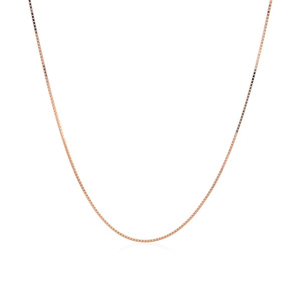 14k Rose Gold Classic Box Chain 0.6mm - Image 2