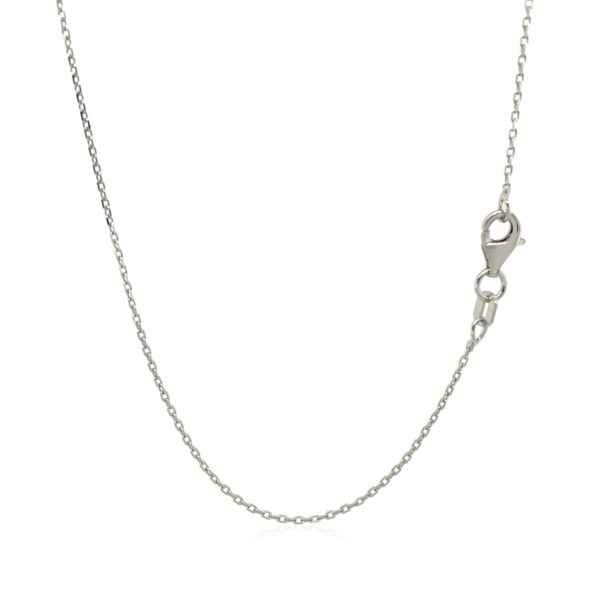 18k White Gold Diamond Cut Cable Link Chain 0.8mm - Image 3