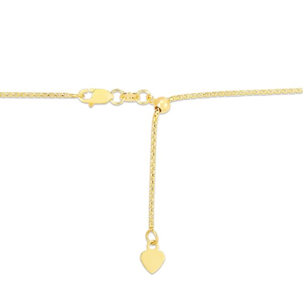 14k Yellow Gold Adjustable Popcorn Chain 1.3mm - Image 3