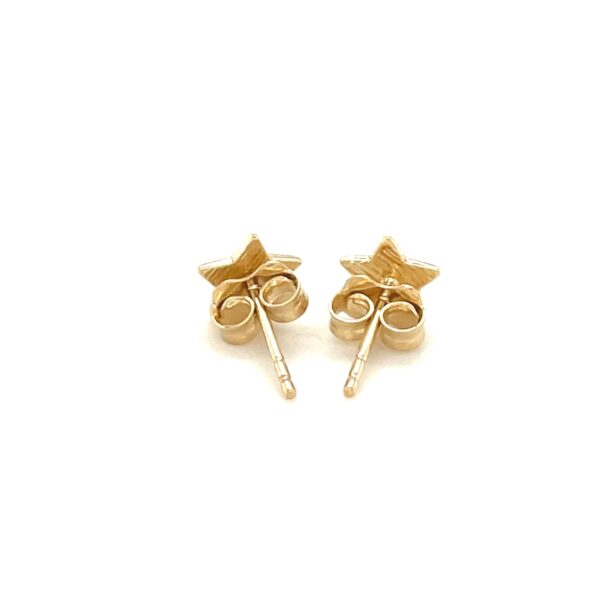 14k Yellow Gold Post Earrings with Stars - Image 3