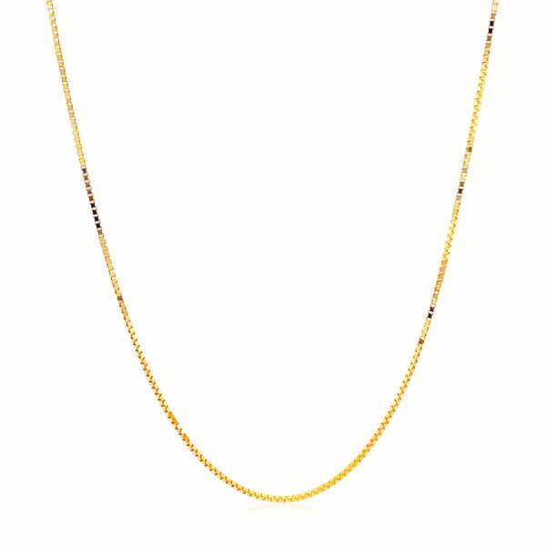 14k Yellow Gold Adjustable Box Chain 0.7mm - Image 2