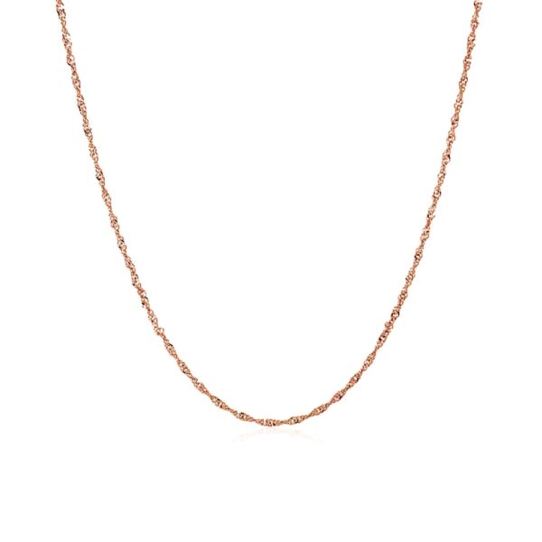 14k Rose Gold Singapore Chain 1.0mm - Image 2