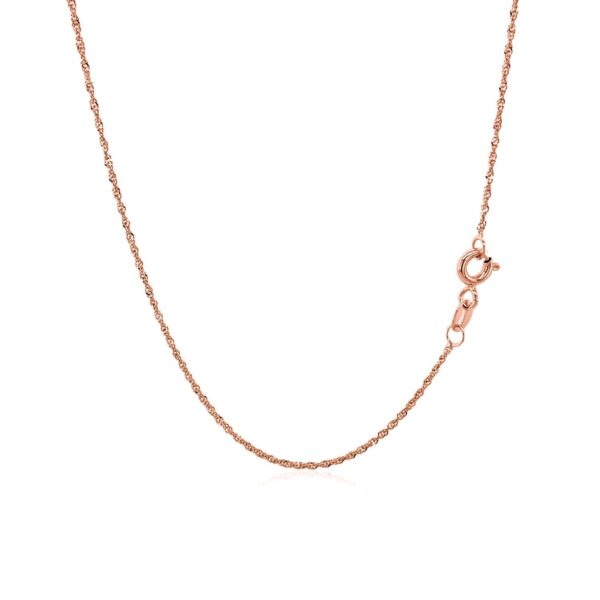 14k Rose Gold Singapore Chain 1.0mm - Image 3