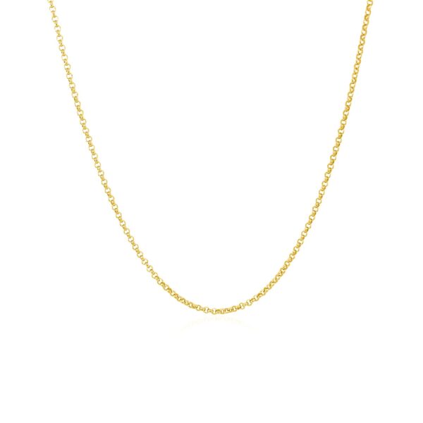 14k Yellow Gold Diamond Cut Rolo Chain 1.1mm - Image 2