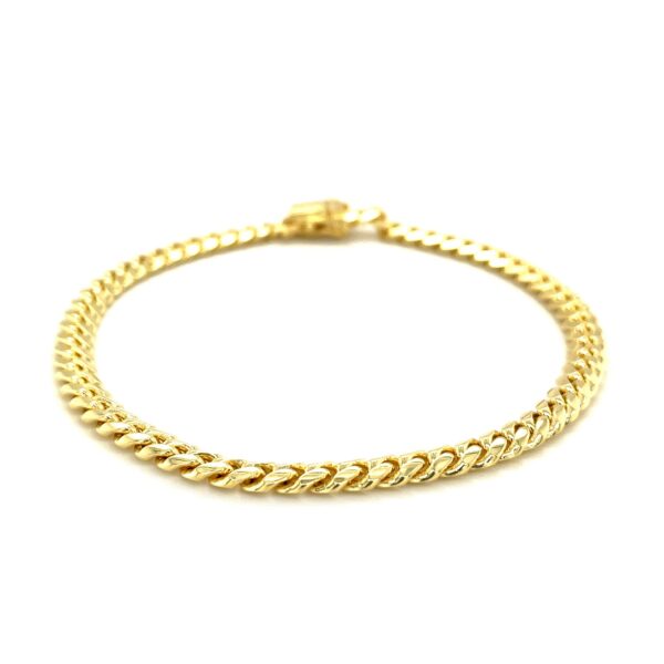 5.0mm 14k Yellow Gold Classic Miami Cuban Solid Bracelet - Image 2