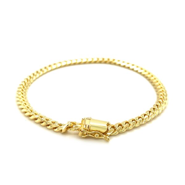 5.0mm 14k Yellow Gold Classic Miami Cuban Solid Bracelet - Image 3