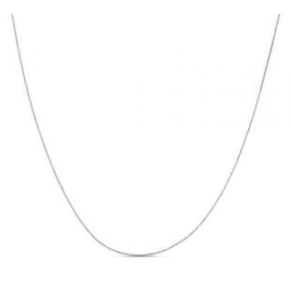 Double Extendable Diamond Cut Cable Chain in 14k White Gold (0.80mm) - Image 2