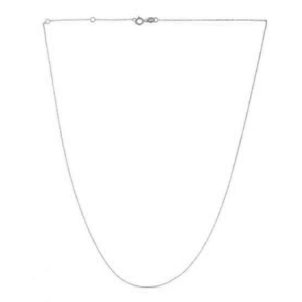 Double Extendable Diamond Cut Cable Chain in 14k White Gold (0.80mm) - Image 3