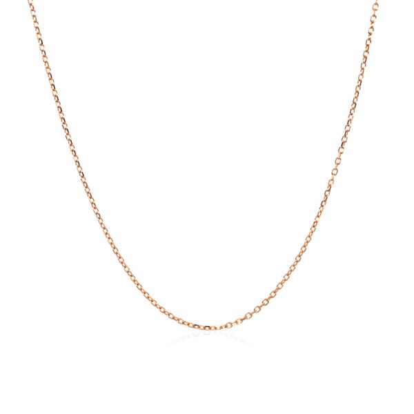 14k Pink Gold Diamond Cut Cable Link Chain 0.8mm - Image 2