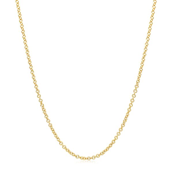 14k Yellow Gold Round Cable Link Chain 1.5mm - Image 2