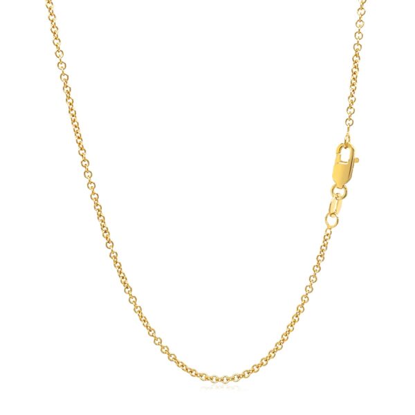 14k Yellow Gold Round Cable Link Chain 1.5mm - Image 3