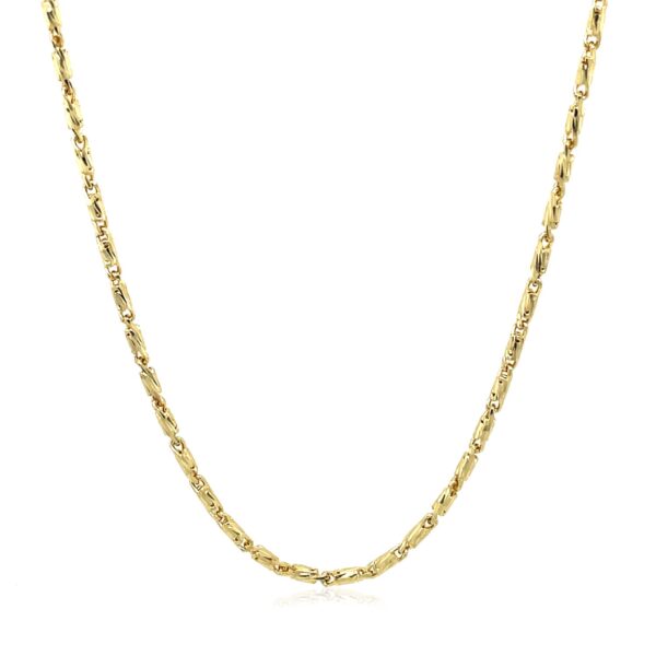 Diamond Cut Fancy Links Pendant Chain in 14k Yellow Gold (1.5mm) - Image 2