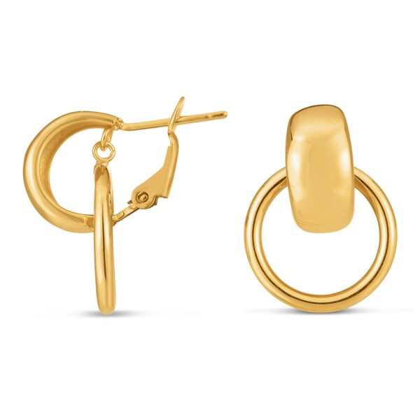 14k Yellow Gold Interlocking Omega Hoops - Image 2