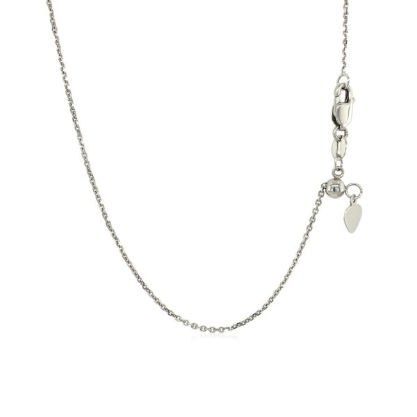 14k White Gold Adjustable Cable Chain 0.9mm - Image 3