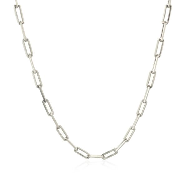 14K White Gold Paperclip Chain (2.5mm) - Image 2