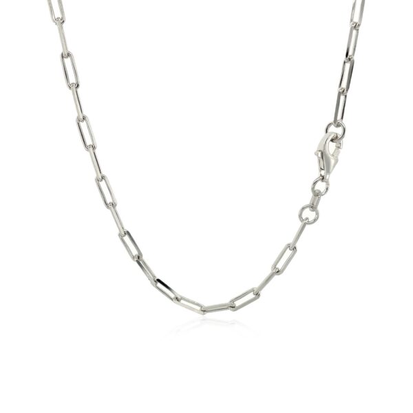 14K White Gold Paperclip Chain (2.5mm) - Image 3