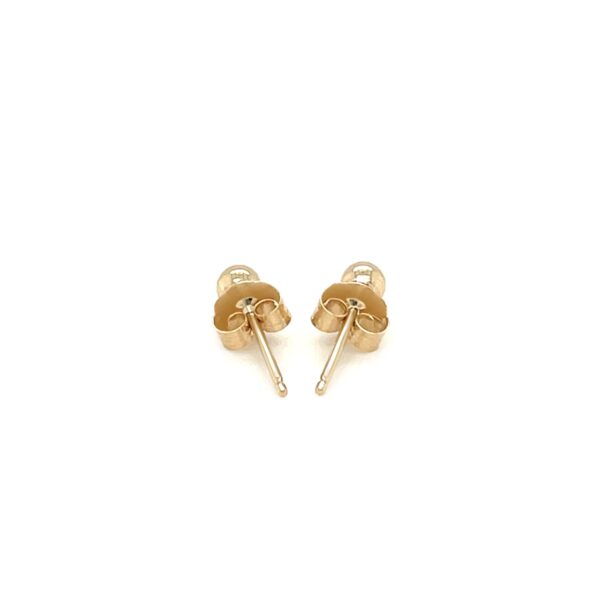 14k Yellow Gold Polished Round Stud Earrings - Image 3