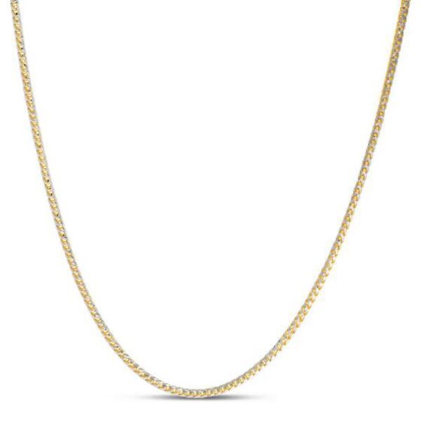 2.3mm 14k Yellow Gold Round Pave Franco Chain - Image 2