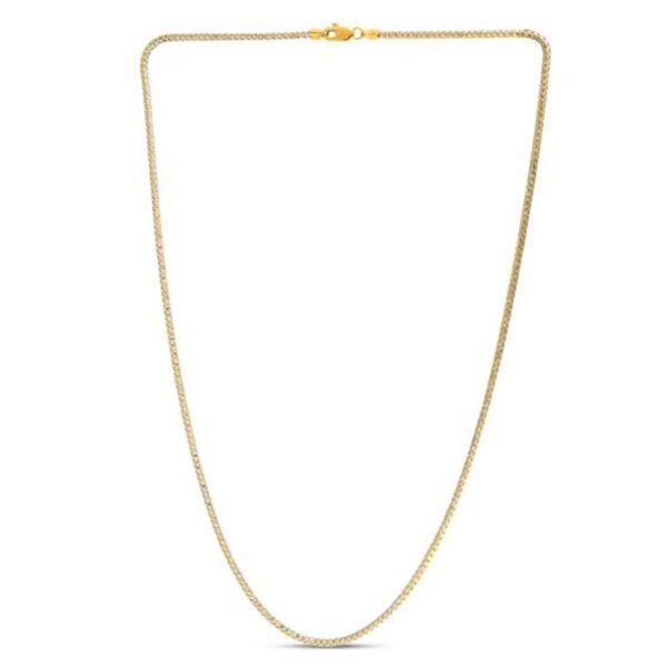 2.3mm 14k Yellow Gold Round Pave Franco Chain - Image 3